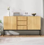 Dressoir met 2 Deuren en 3 Lades –Modern Sideboard 140×40×75, Verzenden, Nieuw
