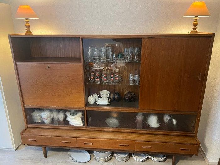 Kast - Teak - Wandmeubel, Antiek en Kunst, Kunst | Designobjecten