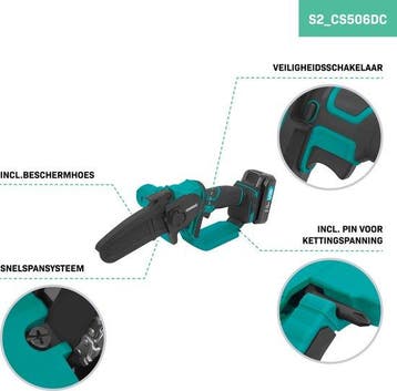 2dekans | VONROC Mini Kettingzaag 20V – 152mm - Incl. 2x, Ophalen of Verzenden, Zo goed als nieuw, VONROC