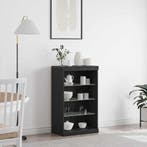 vidaXL LED Sideboard Zwart Eiken 60,5 x 37 x 100 cm Bewerkt, Huis en Inrichting, Kasten | Buffetkasten, Minder dan 50 cm, Verzenden