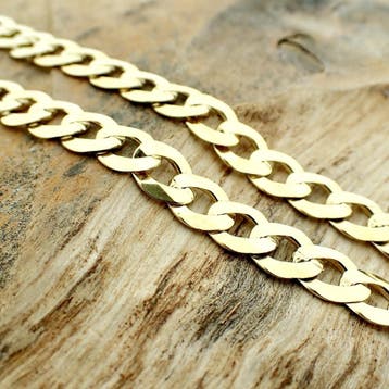 8 karaat gourmetschakel ketting., Ophalen of Verzenden, Gebruikt, Geel, Goud
