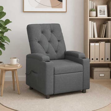 vidaXL Massage-relaxstoel Donkergrijs 75 x 95 x 101 cm Stof, Verzenden, Nieuw