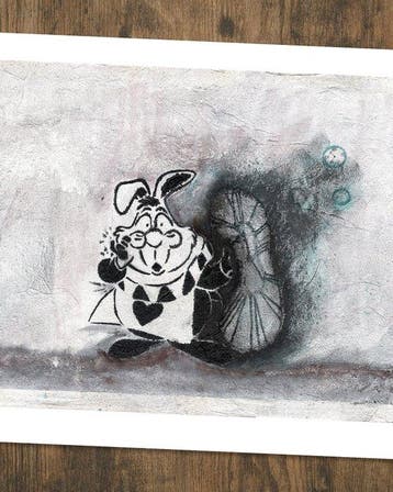 Meb Dessin - Het Witte Konijn geïnspireerd door Banksy’s, Nieuw