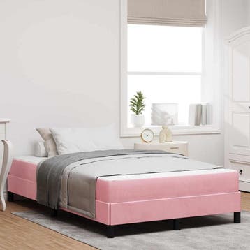 vidaXL Boxspringbed met matras Roze 120 x 200 cm Stof, Huis en Inrichting, Slaapkamer | Bedden, Verzenden, Nieuw, Stof