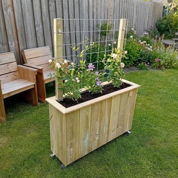 Handgemaakte plantenbak met gaasrek 100x30x70 cm – geïmpregn, Tuin en Terras, Nieuw, Balkon, 60 tot 100 cm, 60 cm of meer