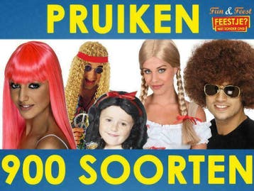 Pruiken - ruim 900 soorten & super goedkoop bij Fun en Feest, Ophalen of Verzenden, Nieuw