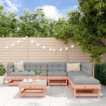 vidaXL 7-delige Loungeset massief douglashout, Tuin en Terras, Verzenden, Nieuw, 7 zitplaatsen, Loungeset