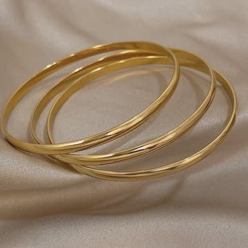 Set van 3 Gouden Bangle Armbanden - 18K Verguld Roestvrij St, Verzenden