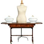 Mahonie met bloemmahonie sidetable of smalle schrijftafel me, Ophalen of Verzenden