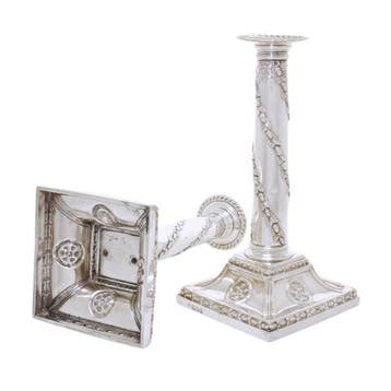 Zilveren kaars houders, massief sterling zilver, Antiek en Kunst, Verzenden