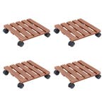 vidaXL Plantentrolleys 4 st 30x30x7,5 cm HKC bruin, Verzenden, Nieuw