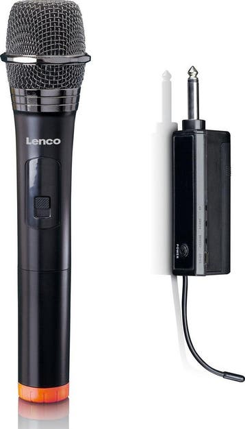Karaoke Microfoon – Draadloos - Zwart – Lenco - MCW-011BK •, Muziek en Instrumenten, Microfoons, Verzenden, Zo goed als nieuw