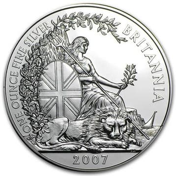 Britannia 1 oz 2007, Verzenden, Overige landen, Losse munt, Zilver