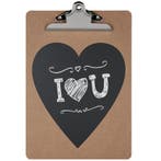 Klembord Zilver met Krijtbord Hart, Nieuw in verpakking