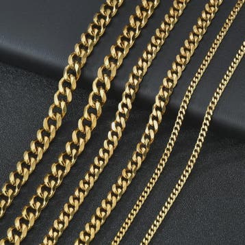 Gouden Roestvrij Stalen Cuban Link Kettingen voor Heren & Da, Verzenden, Nieuw
