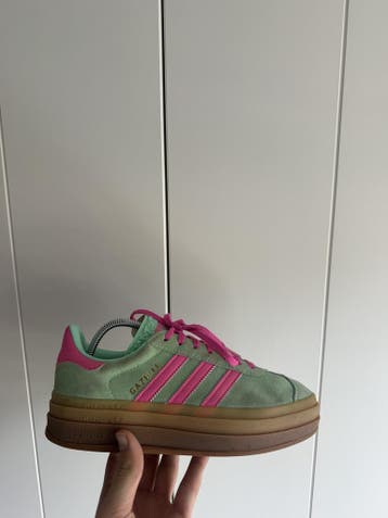 Adidas Gazelle Bold – Groen/Roze – Maat 39, Sneakers of Gympen, Roze, Gedragen, Verzenden
