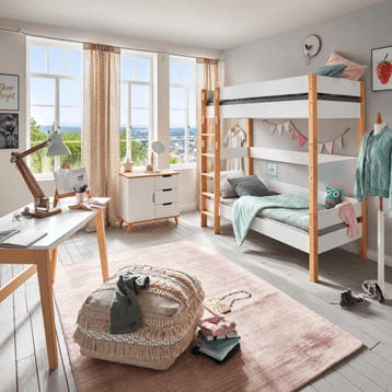 Infanskids Infanscolor Stapelbed Wit/beuken 90x200cm - Stape, Nieuw