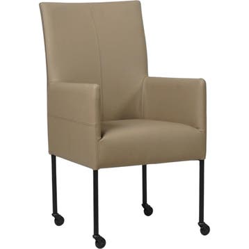 Leren eetkamerstoel Spark - Toledo Mocca (taupe/bruin) -, Huis en Inrichting, Stoelen, Ophalen of Verzenden, Nieuw, Leer, Industrieel, Modern