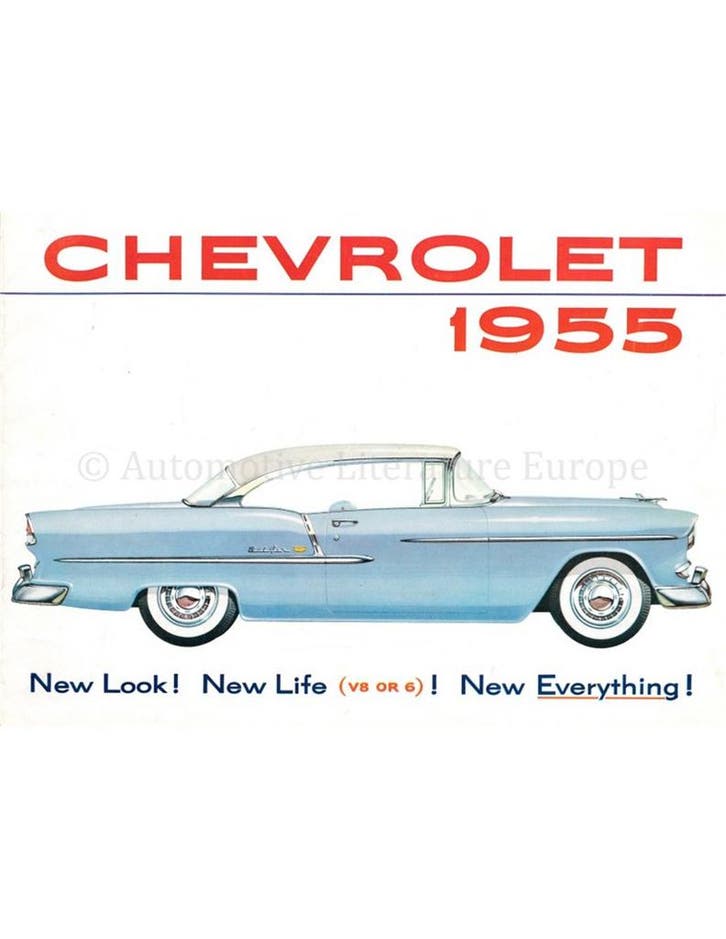 1955 CHEVROLET PROGRAMMA BROCHURE ENGELS, Boeken, Auto's | Folders en Tijdschriften, Chevrolet