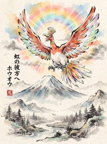 Henshin (Marco Celante) - Ho-Oh | Rainbow Sunrise over Mount, Nieuw