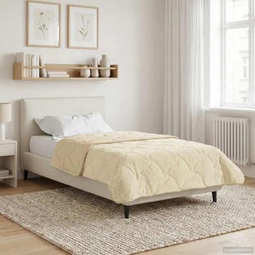 vidaXL Zomer Dekbed Crème 135 x 220 cm Microfiber en Teddy, Verzenden, Nieuw