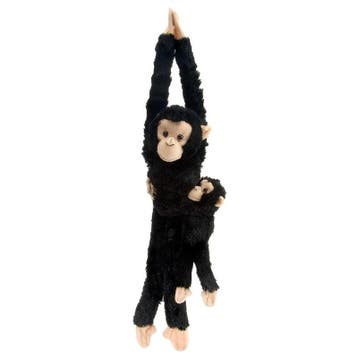 Wild Republic hangende aap knuffel - pluche - zwart - 53 cm, Verzenden, Nieuw