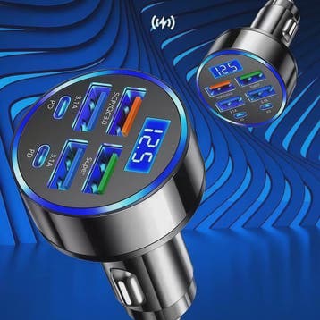 6-in-1 Auto Oplader: Super Snel Laden met 4 USB & 2 USB-C Po, Verzenden, Nieuw