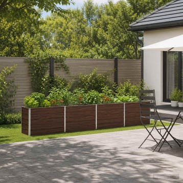 vidaXL Verhoogd Tuinbed Zwarte walnoot 320 x 40 x 55 cm, Verzenden, Minder dan 60 cm, Nieuw, Metaal