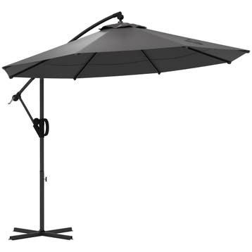 TRUUSK Vrijdragende Parasol 293x260cm - Met Kruk en Kruisvoe, Verzenden