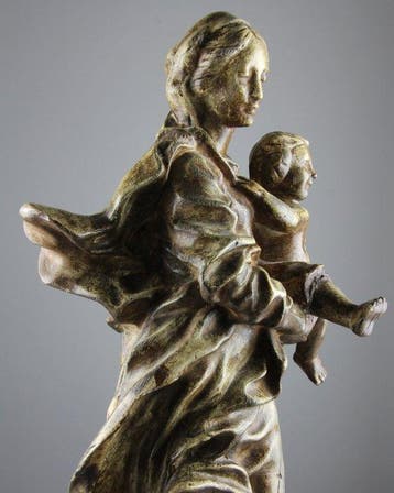 Beeldje - Madonna with child - Baroque style - Gips