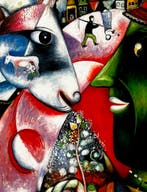 Ik en het Dorp – Handgeschilderd - Marc Chagall, Ophalen of Verzenden, Nieuw