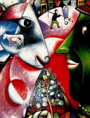 Ik en het Dorp – Handgeschilderd - Marc Chagall, Ophalen of Verzenden, Nieuw