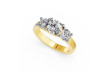 Ring - 14 karaat Geel goud - 2.99ct. tw. Diamant (Lab-grown), Nieuw