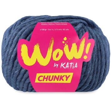 Katia WOW Chunky - 68 Nachtblauw - Bulky Acryl/Wolmix Gare, Ophalen of Verzenden, Nieuw