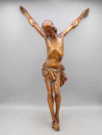 Figuur - Corpus Christi - 49 cm - Vurenhout, Antiek en Kunst
