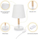 Tafellamp - Bureaulamp - Tafellamp slaapkamer - Wit - Aigost, Huis en Inrichting, Lampen | Tafellampen, Verzenden, Zo goed als nieuw