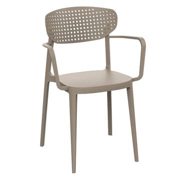 Stoel | COMO | Kunststof | Taupe | In-/Outdoor | Stapelbaar, Verzenden, Nieuw in verpakking