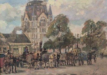 Daam Mulhaus (1907 - 1981) - Wittehuis met paarden.