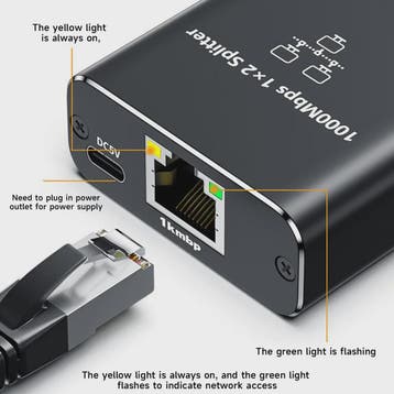 Gigabit Ethernet Splitter 1000Mbps - Breid uw netwerk uit na, Verzenden, Nieuw
