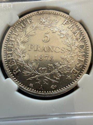 Frankrijk. 5 Francs 1873-A Hercule (Zonder minimumprijs)