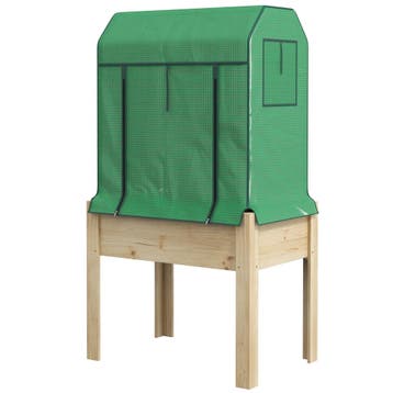 TRUUSK Verhoogd Houten Bloembed Met Kas 86x60x165cm - Verhoo, Verzenden