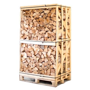 Hele pallet ovengedroogd gekloofd berken haardhout 25cm, Minder dan 3 m³, Ophalen of Verzenden, Blokken
