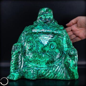 Malachiet Boeddha-beeld van 18,8 kg in uitzonderlijke