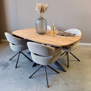 Deens ovale uitschuiftafel -  180 cm, Huis en Inrichting, Ophalen of Verzenden, Nieuw