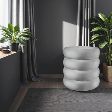 Hocker Altu, gestoffeerd, opbergruimte - Fluweellook grijs, Verzenden, Nieuw