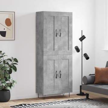vidaXL buffetkast 69,5x34x180 cm bewerkt hout betongrijs, Minder dan 50 cm, Verzenden, Nieuw, Minder dan 100 cm