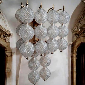 Kroonluchter - Vintage wanddecor van Murano-glas, cluster.