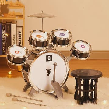 Mini Drumstel voor Kinderen - Rode Electroplated Beginnersse, Verzenden, Nieuw