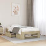 vidaXL Bedframe zonder matras hout sonoma eikenkleurig, 90 cm, Eenpersoons, Bruin, Verzenden