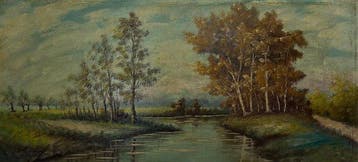 Italiaanse school (XX) - Paesaggio fluviale